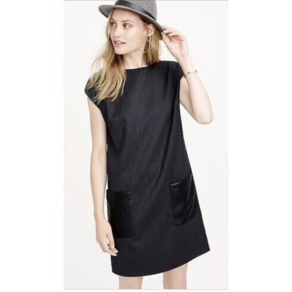 J.Crew sleeveless dress. Faux leather pockets. Dark grey size 8 - Picture 11 of 15